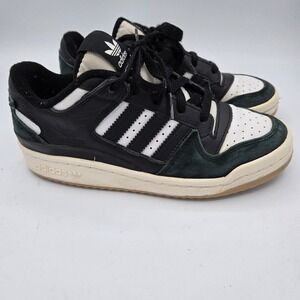 Adidas Forum 84 Low Black White Green Suede Gum Sneaker Men Size 4 Women 5.5